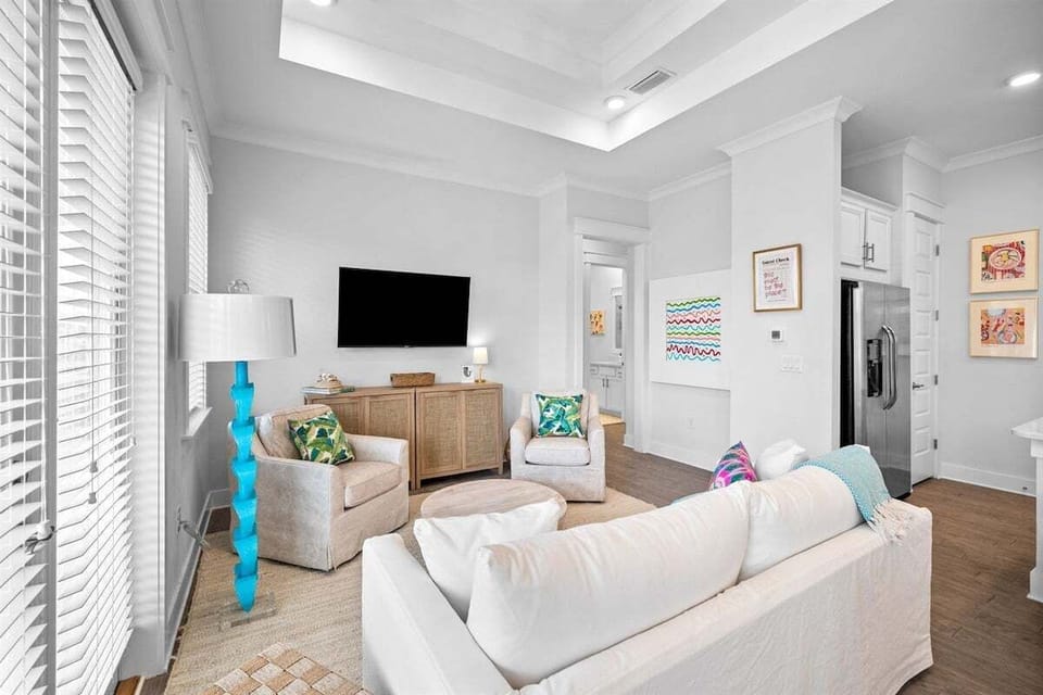 Enjoy the open, bright feel of this modern lounge, designed for relaxation.