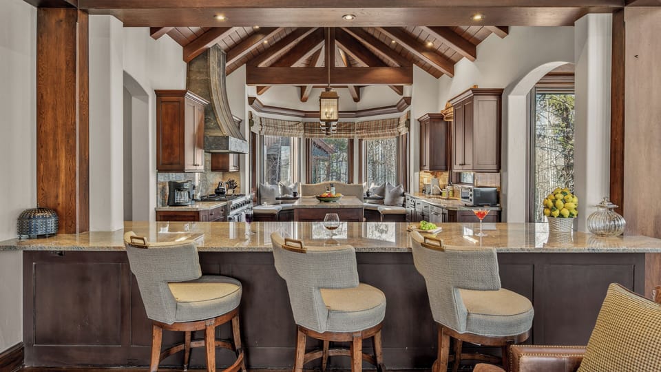 Bar seating overlooking the kitchen, Main Level