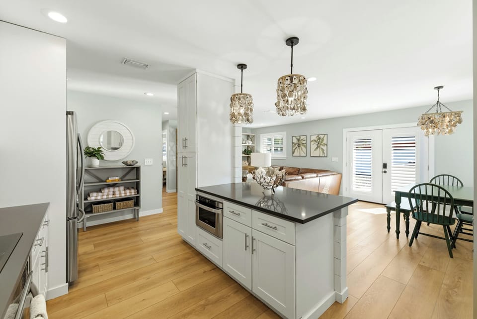 Open kitchen and dining area for easy gathering