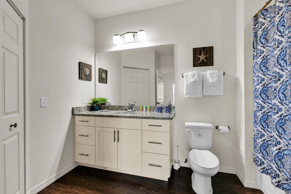 Master Queen Bathroom 1 Downstairs
Tub/Shower Combo