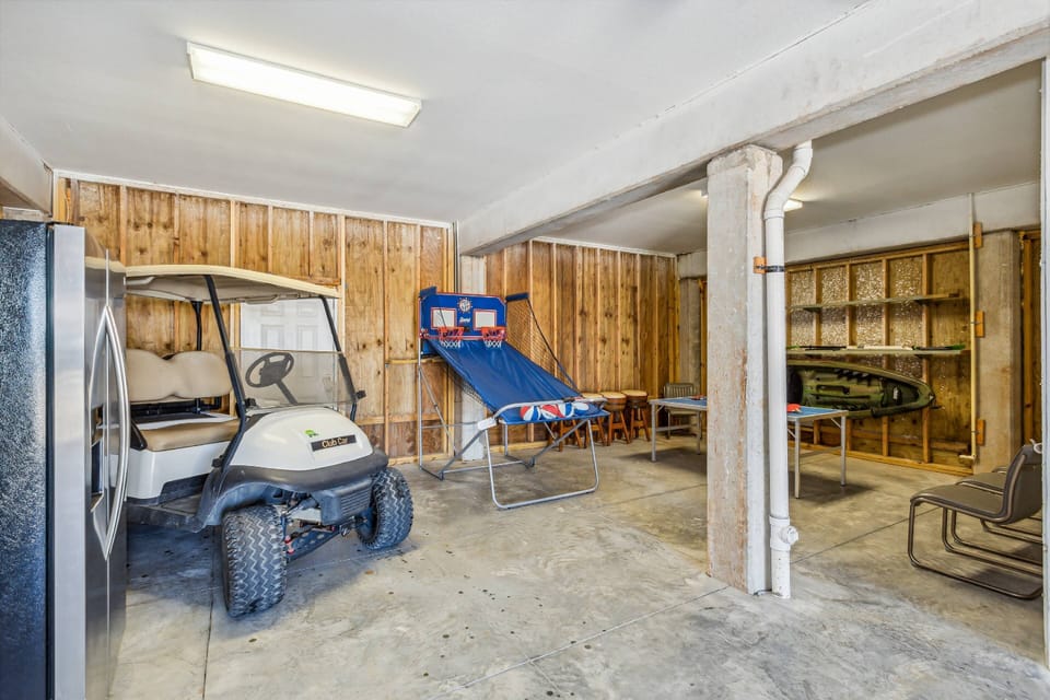 The family will love the game room in the garage