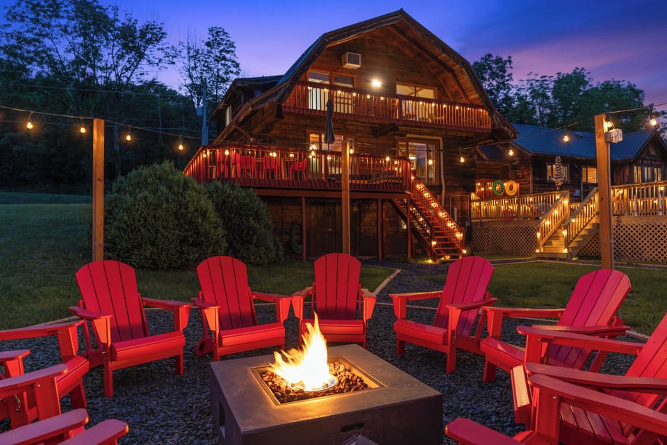 Gather around the fire pit to roast marshmallows and tell stories with family.