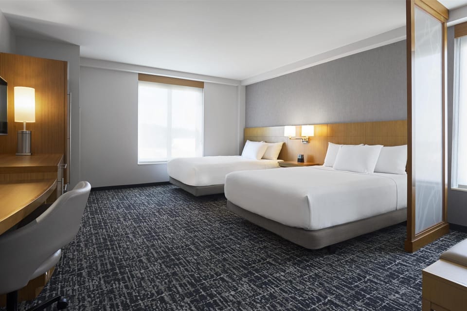 Room, Accessible (2 Queen Bed & Sofabed, Roll-in Shower) | Premium bedding, down comforters, Tempur-Pedic beds, desk