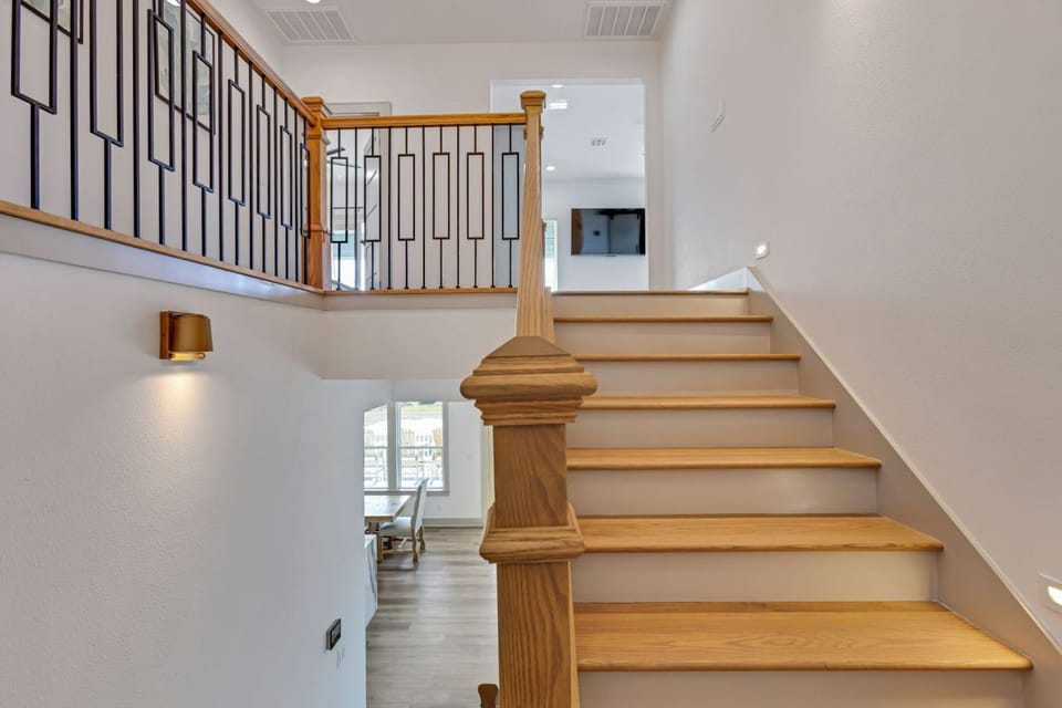 Up the stairs to more bedrooms and adventure in the game room