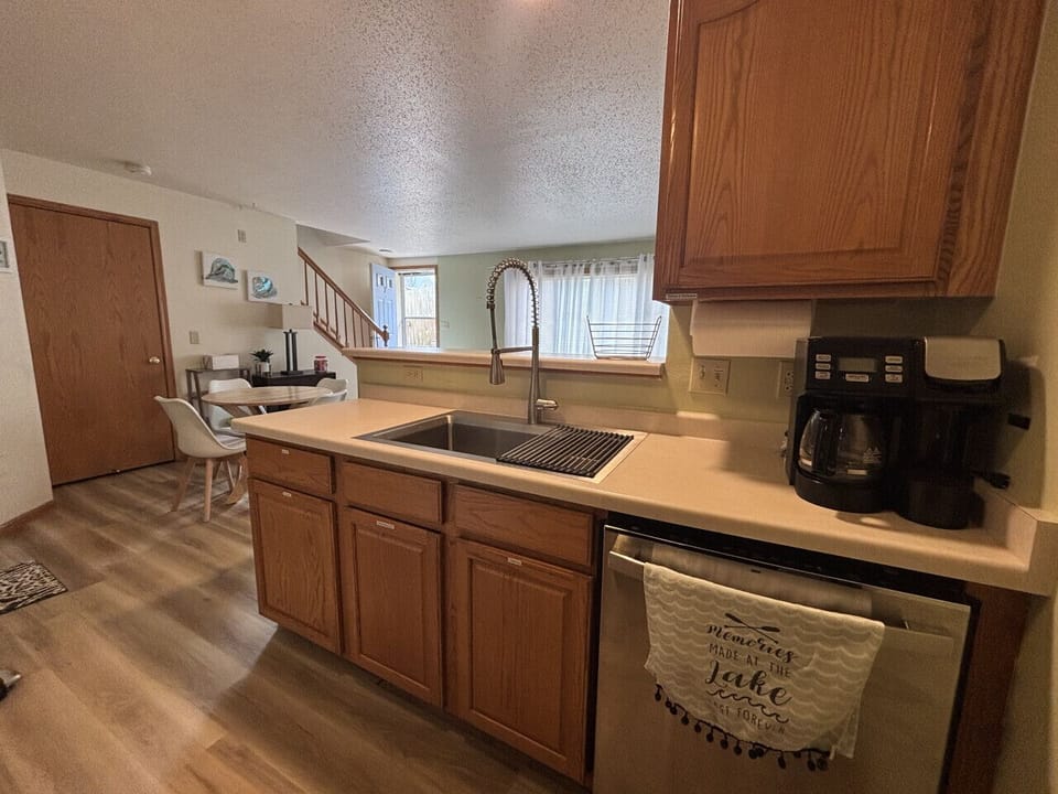 Kitchen with workstation sink