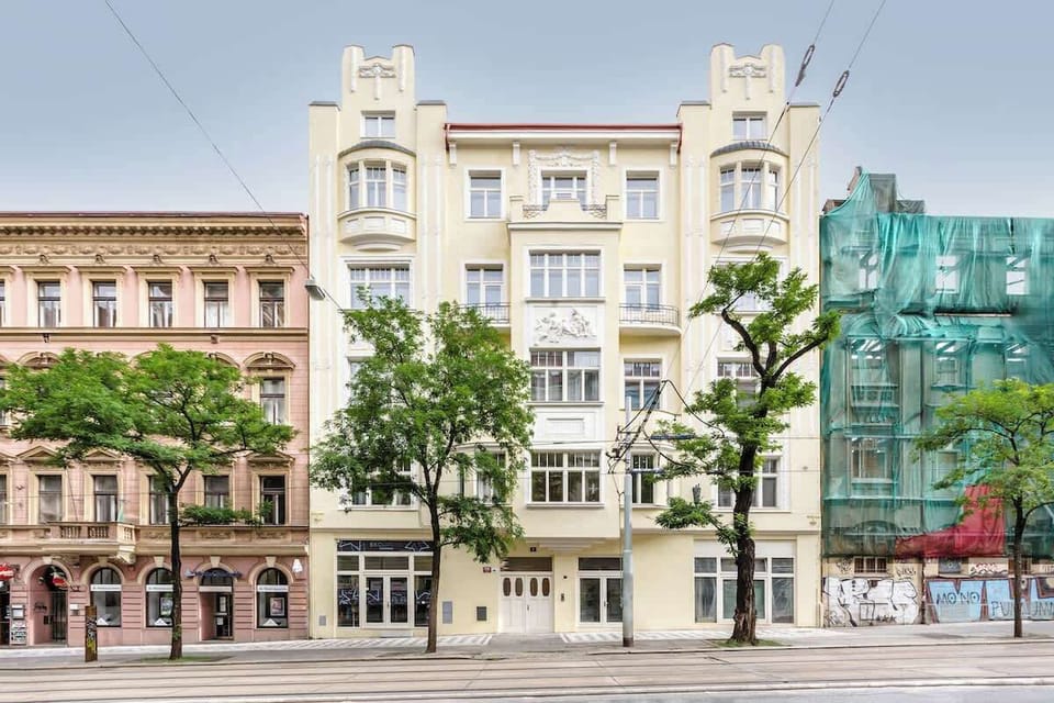 Exterior of the building where the apartment is located