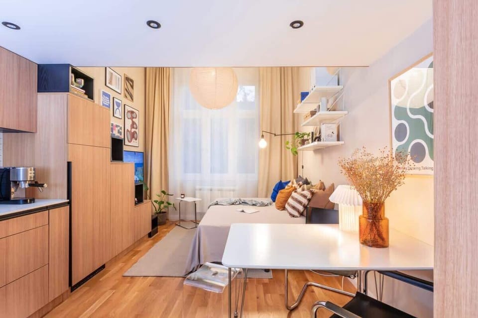 Lower level of the apartment with queen size bed