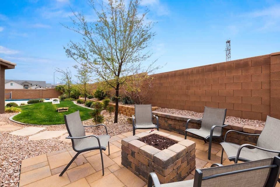 Fire Pit in Backyard