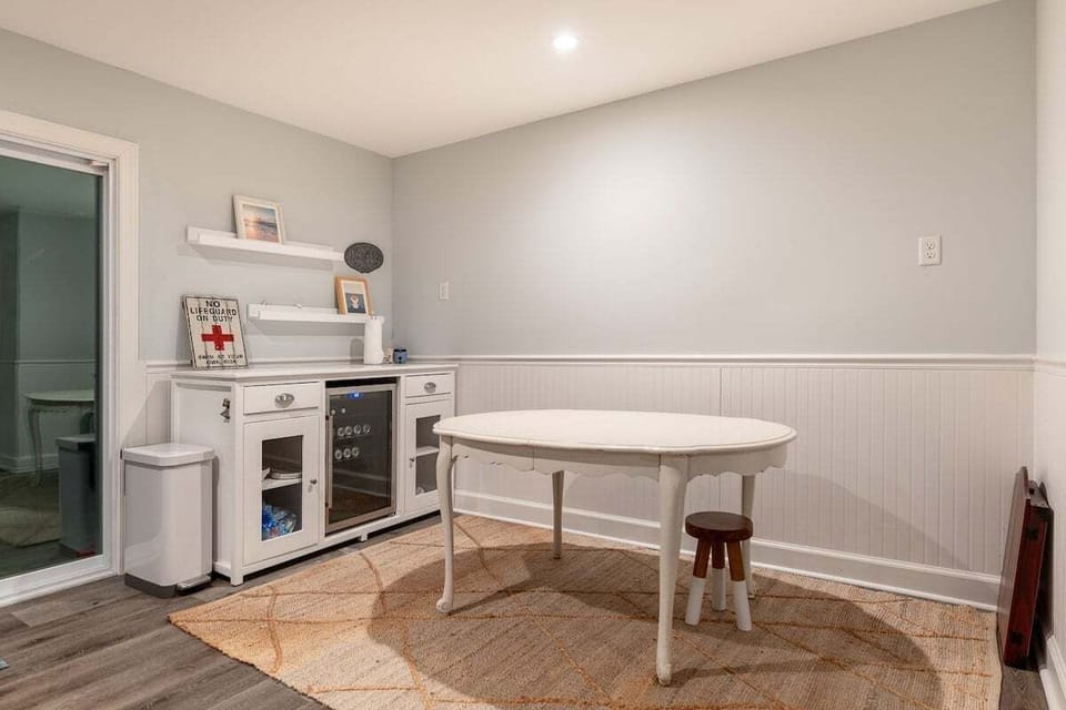 Ground Level Entertainment Room with Mini Fridge