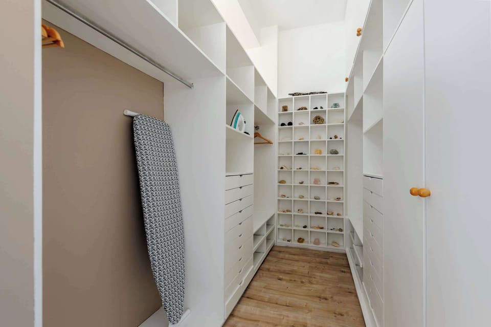 White walk-in closet.