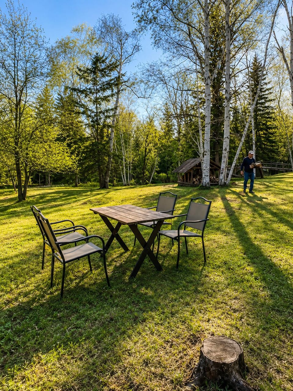 Pull up a chair—there’s room for everyone around the fire at Wenzel’s Woods.