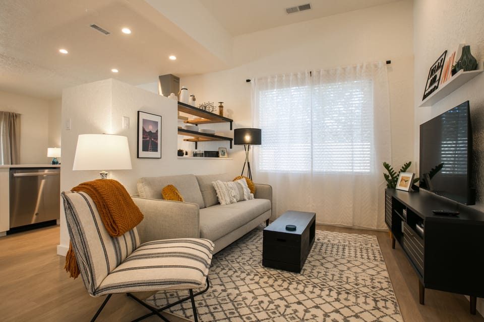 Your cozy TV Room with games, puzzles, and books.