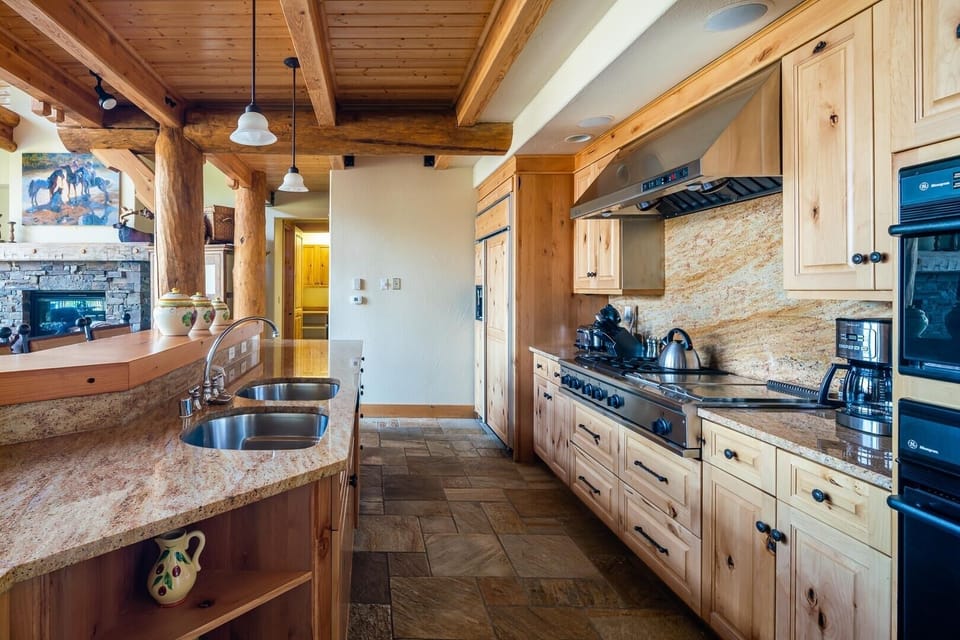 Indoors, Hardwood, Kitchen, Stained Wood, Floor