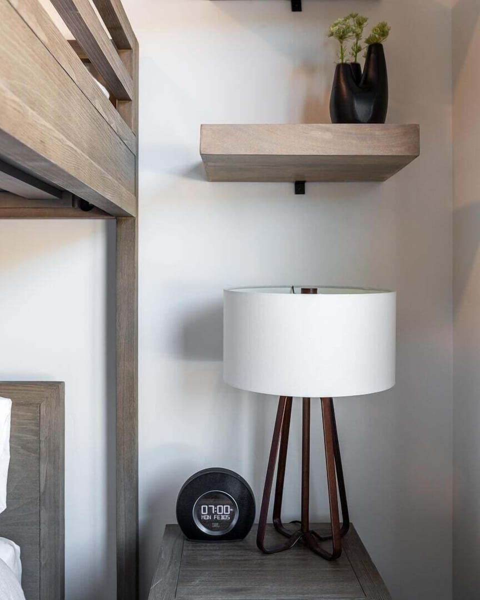 Lamp, Furniture, Table Lamp, Shelf, Indoors