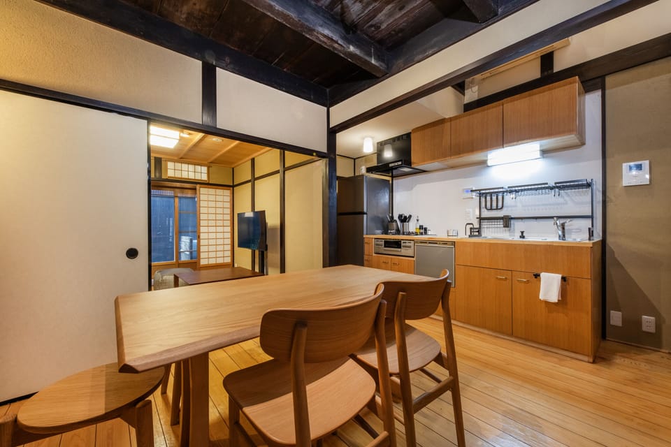 City House | Private kitchen | Full-size fridge, microwave, stovetop, electric kettle