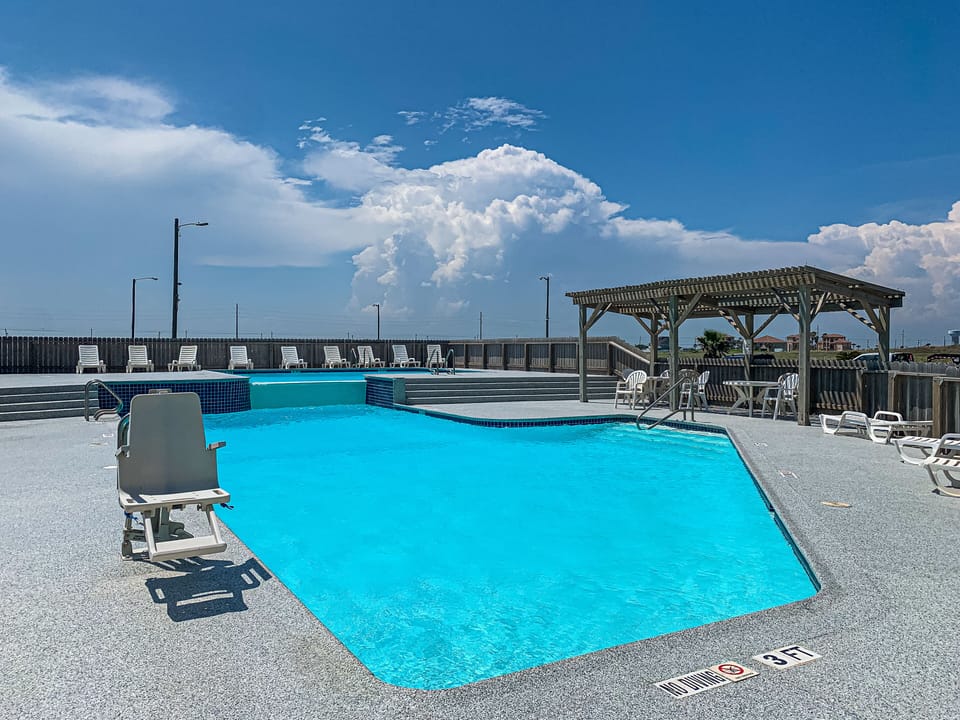 The pool and hot tub