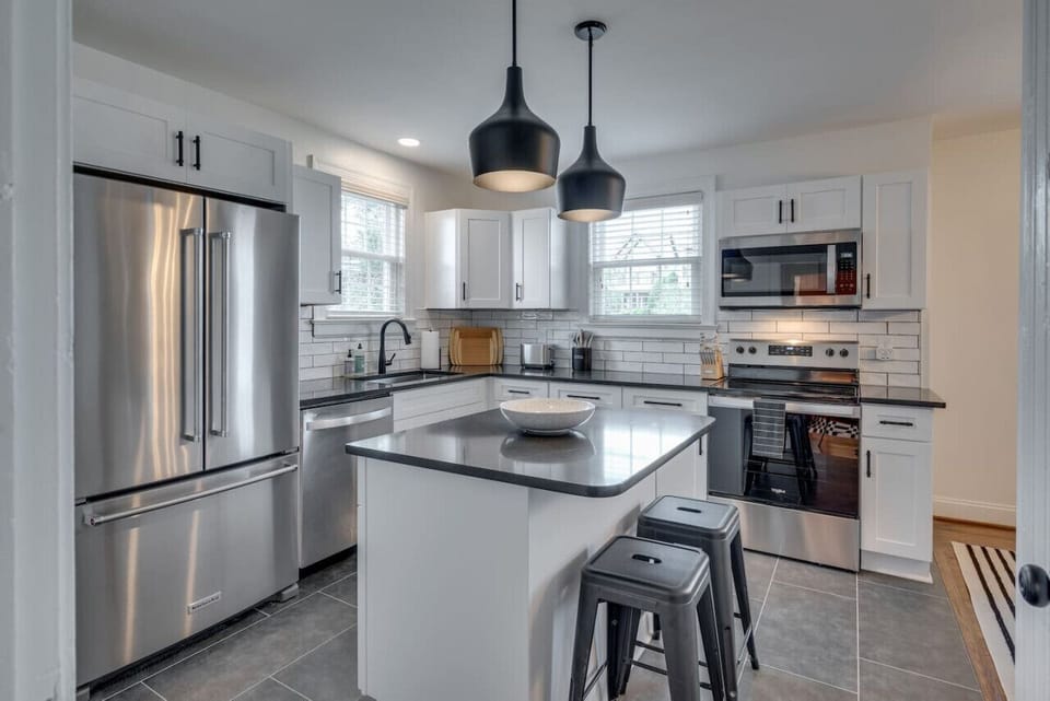 Fully-stocked  and recently updated kitchen with all the cooking appliances and utensils you might need during your stay. Coffee machine with grounds or K-cups provided.