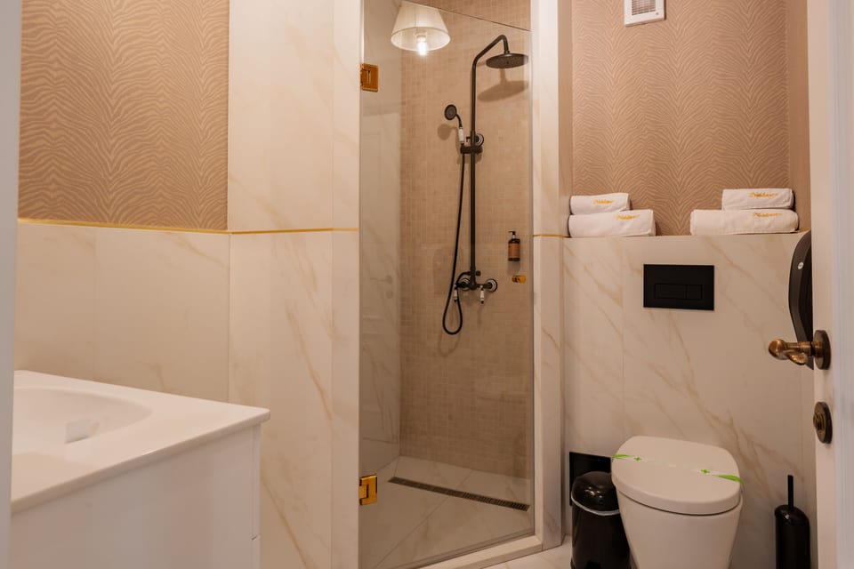 Basic Double Room | Bathroom | Shower, rainfall showerhead, free toiletries, hair dryer
