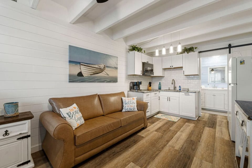 Living, Kitchen and Sleeping Area - Queen Size Bed, Large Roku TV and Queen Size Sleeper Sofa