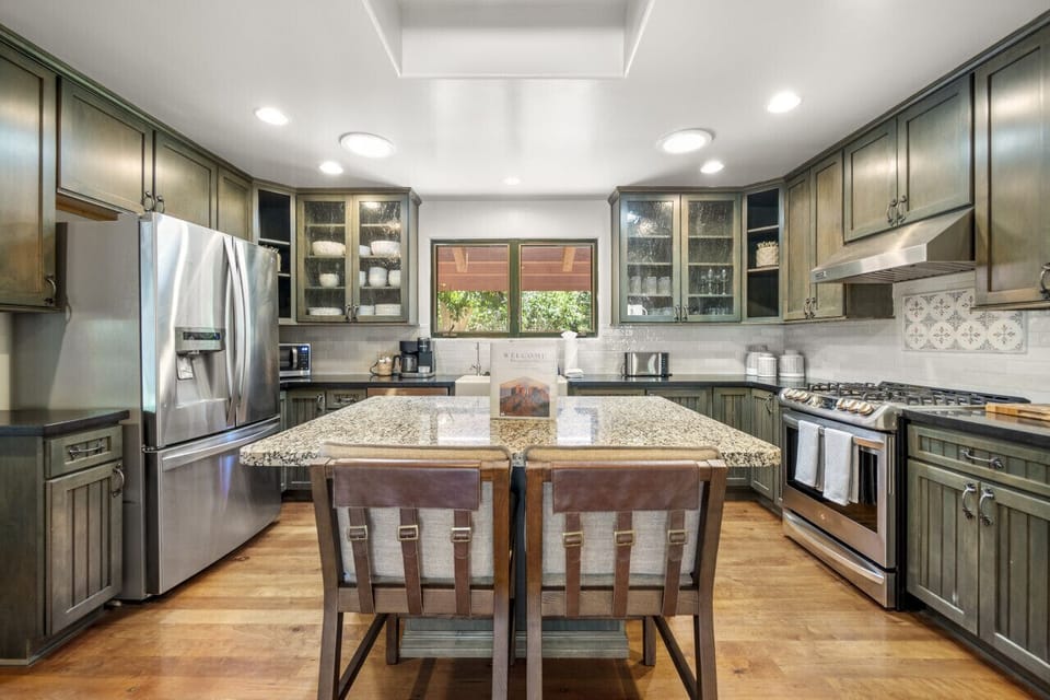Large, open kitchen is a great place for preparing food with loved ones