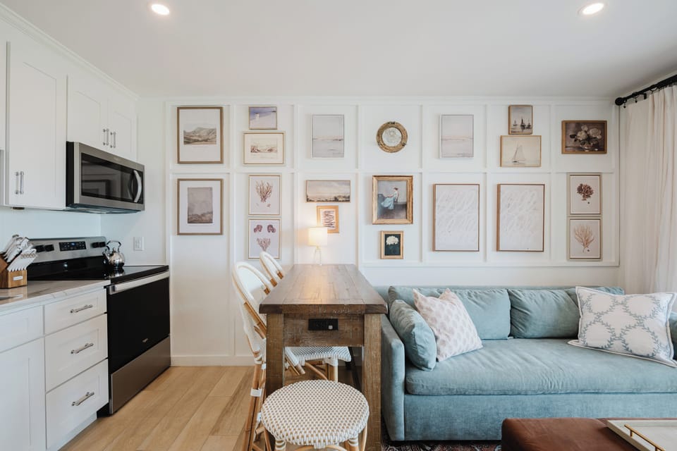 West Elm sofa + Gallery Wall
