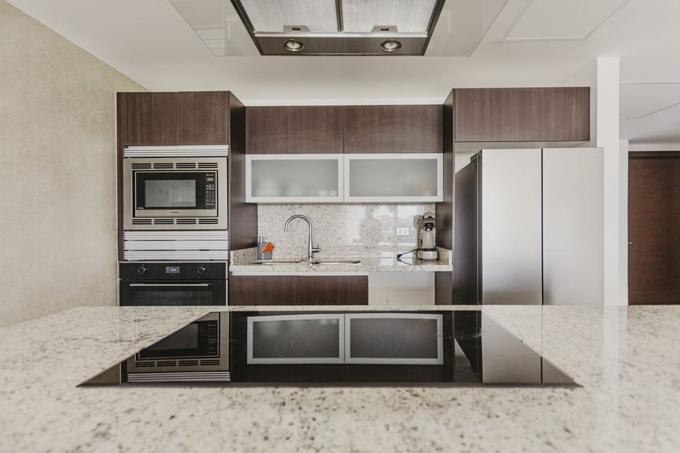 Indoors, Kitchen, Microwave, Oven, Refrigerator