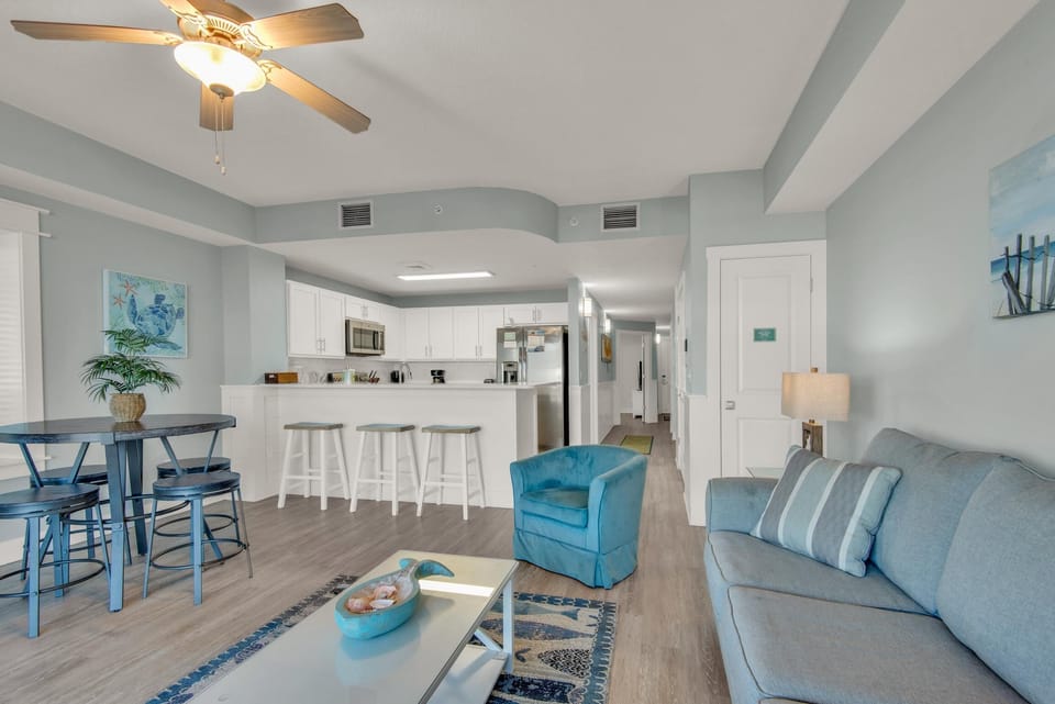 Condo, 1 King Bed with Sofa bed (Calypso 3-205) | Living area | TV