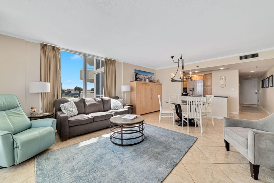 Condo, 1 King Bed with Sofa bed (Perdido Sun 214) | Living area | TV