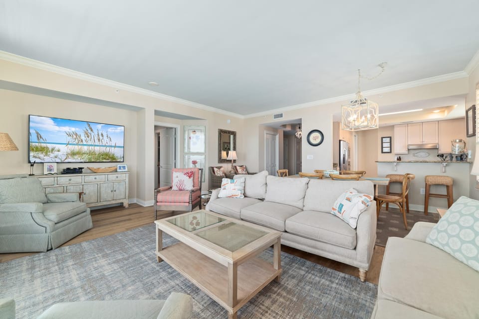 Condo, Multiple Beds (Indigo West 1601) | Living area | TV