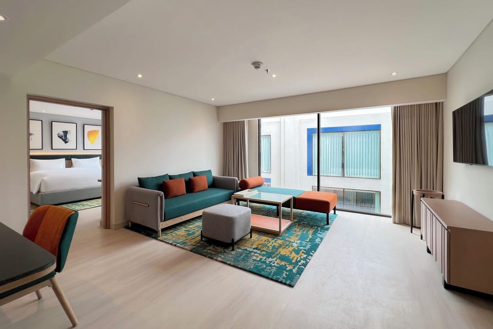 Suite, 1 Bedroom | Down comforters, in-room safe, blackout drapes, soundproofing