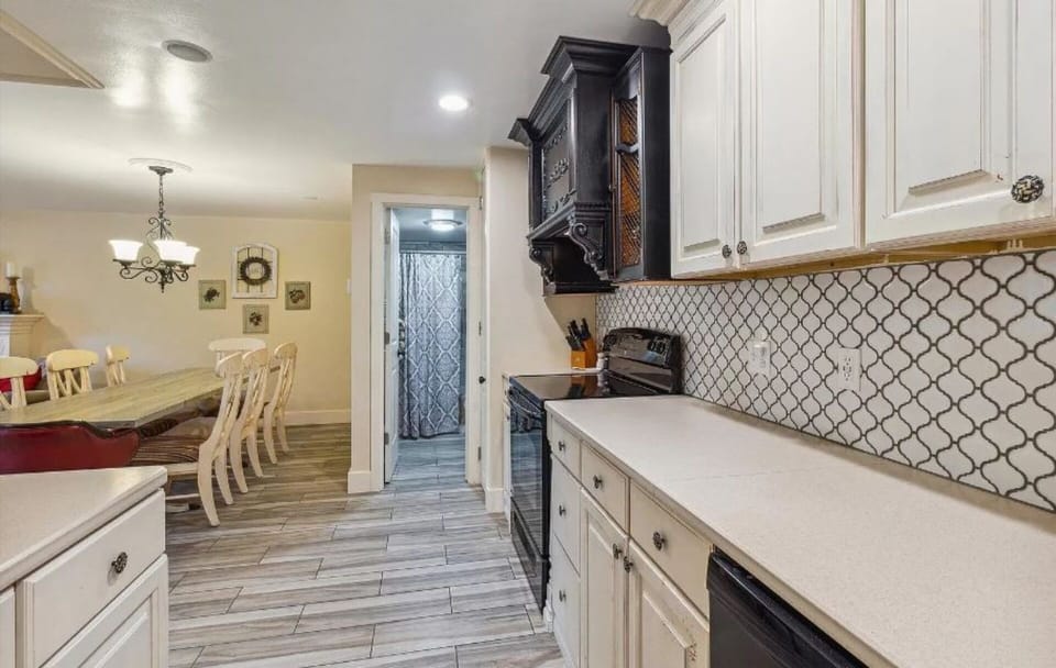 Kitchen looking into dining room
