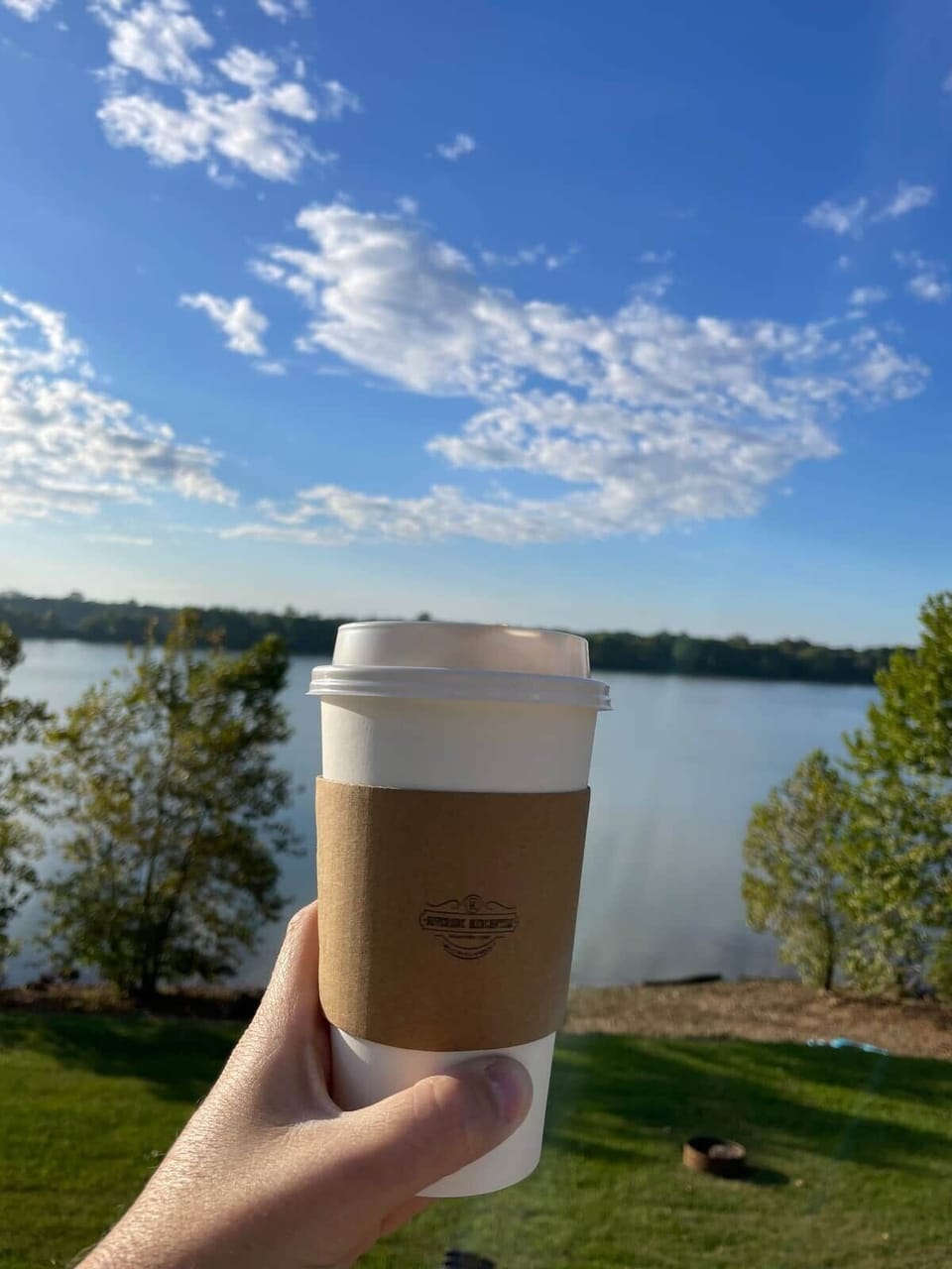 River views with coffee from Riverside Mercantile, right next door 