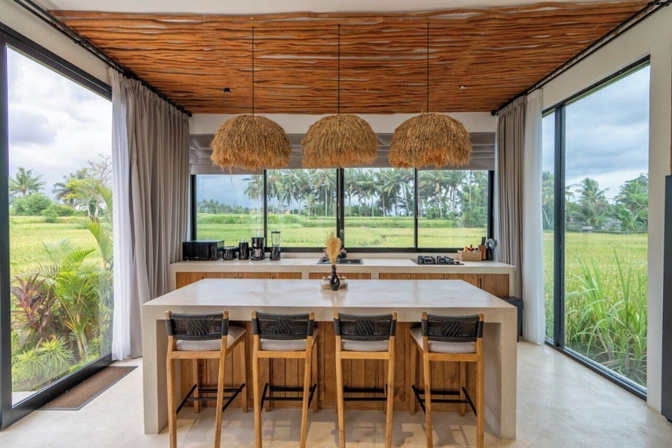 Villa | Private kitchen | Fridge, microwave, oven, stovetop