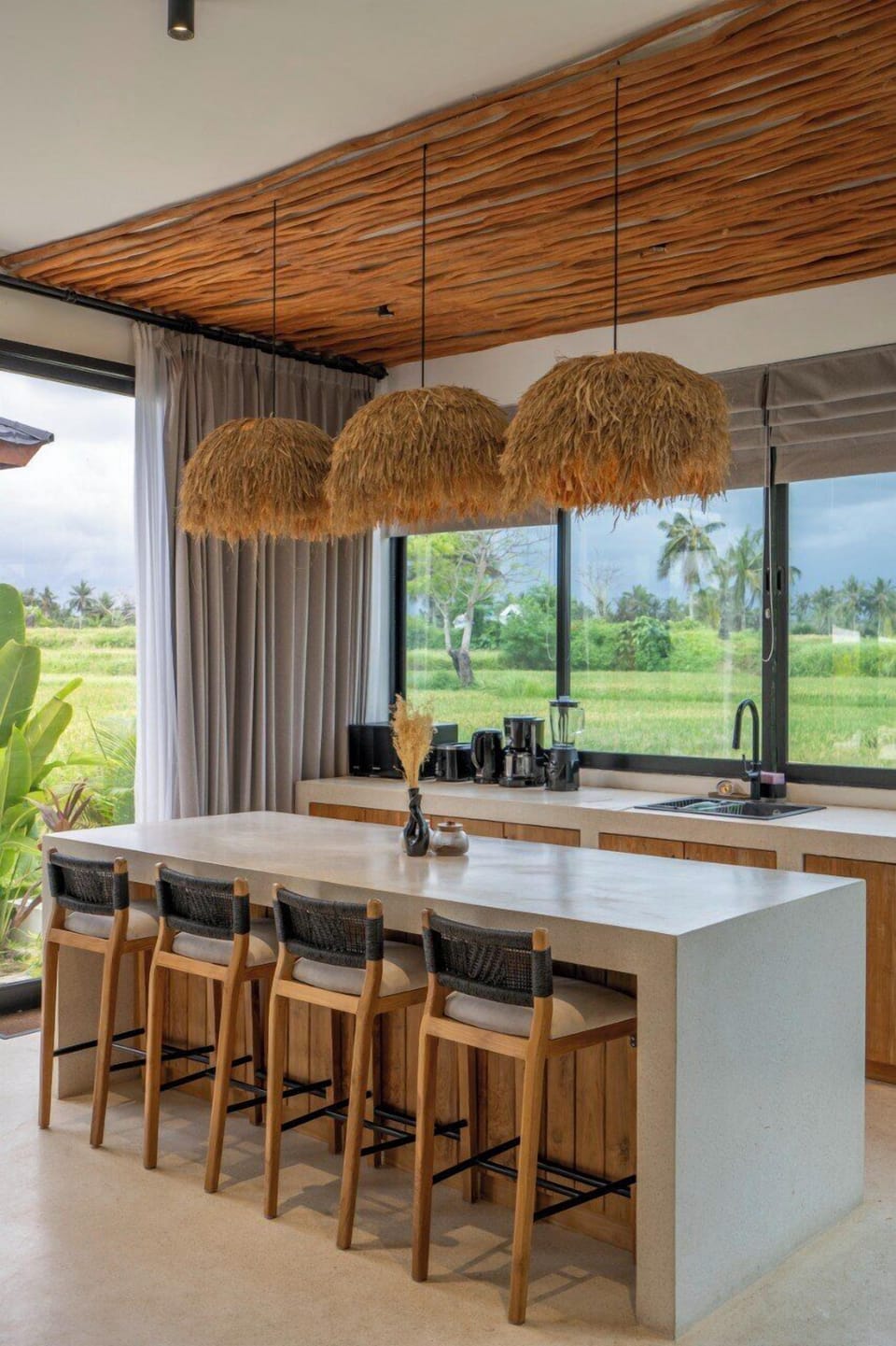 Villa | Private kitchen | Fridge, microwave, oven, stovetop