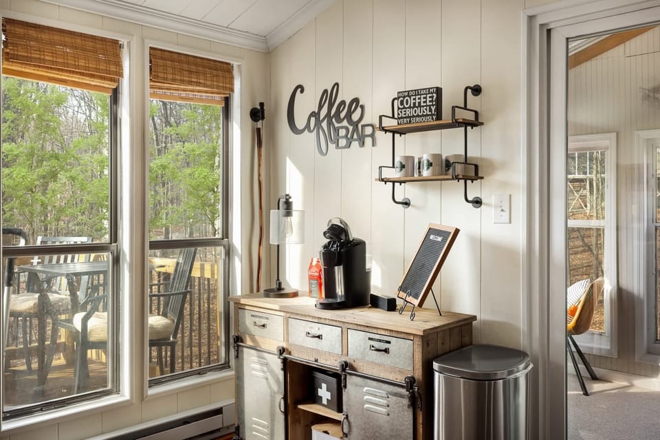 Wake up to the aroma of freshly brewed coffee in your own private cabin