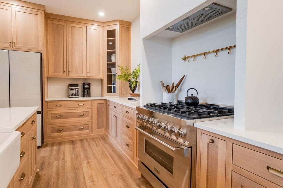 36" gas stove in the kitchen