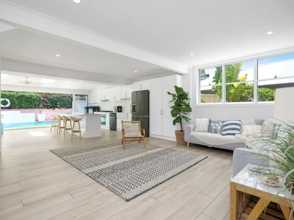 Main living area open plan leading onto kitchen and dining