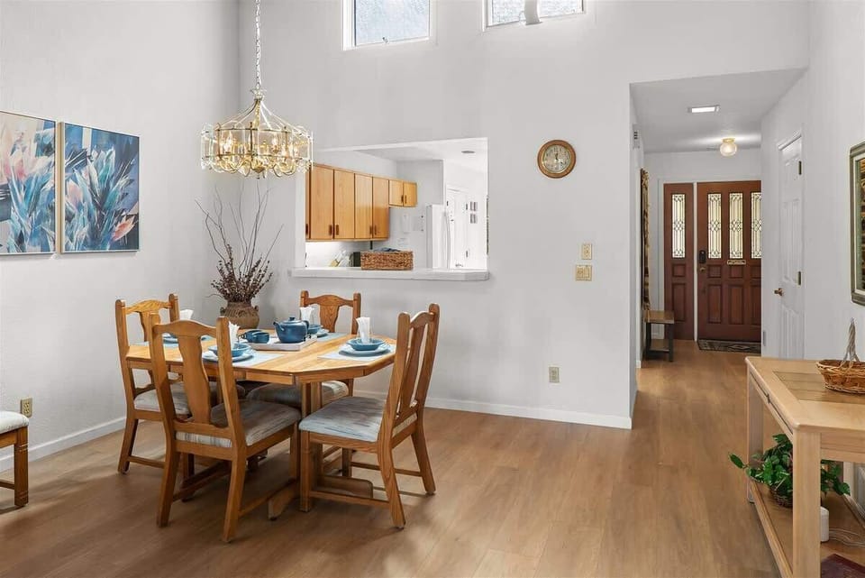 View of dining area and kitchen