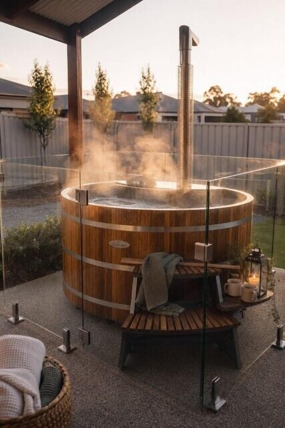 Outdoor spa tub