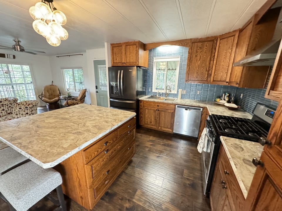 Expansive kitchen.