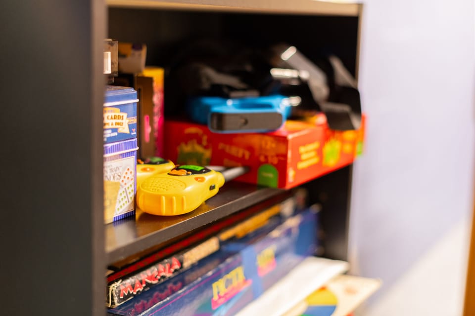 A variety of games, puzzles, & toys provided. Fun for the entire family!