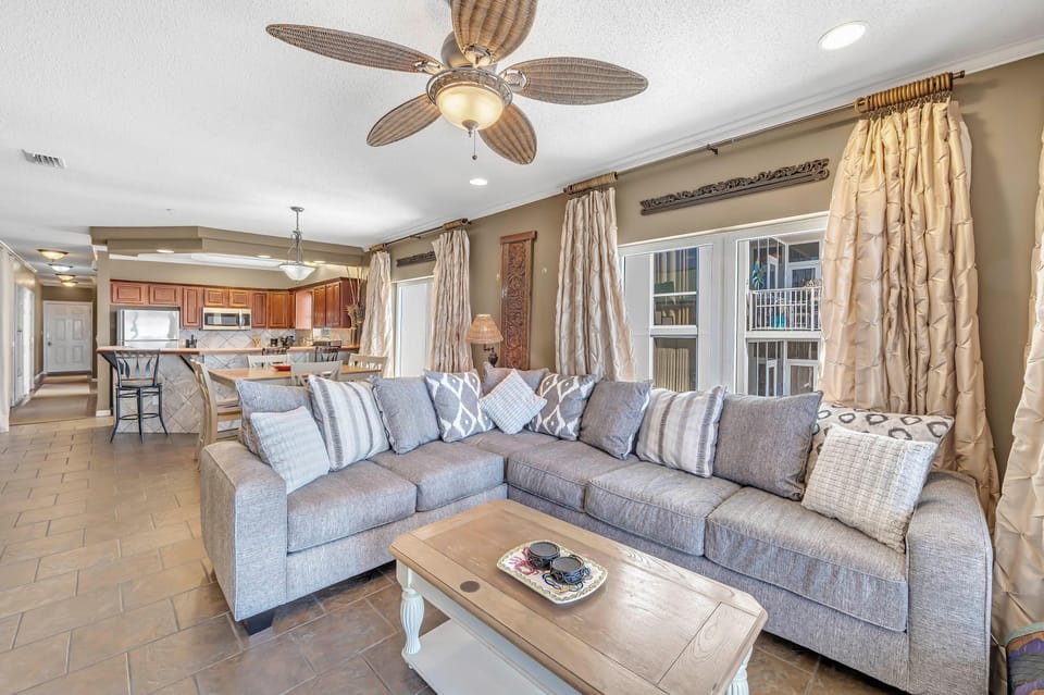 Condo, Multiple Beds (Riviera Dunes 501) | Living area | TV