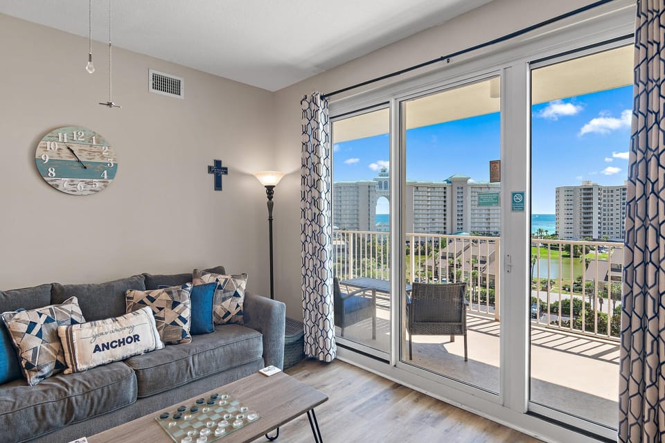 Condo, 1 King Bed with Sofa bed (Ariel Dunes II 703) | Living area | TV