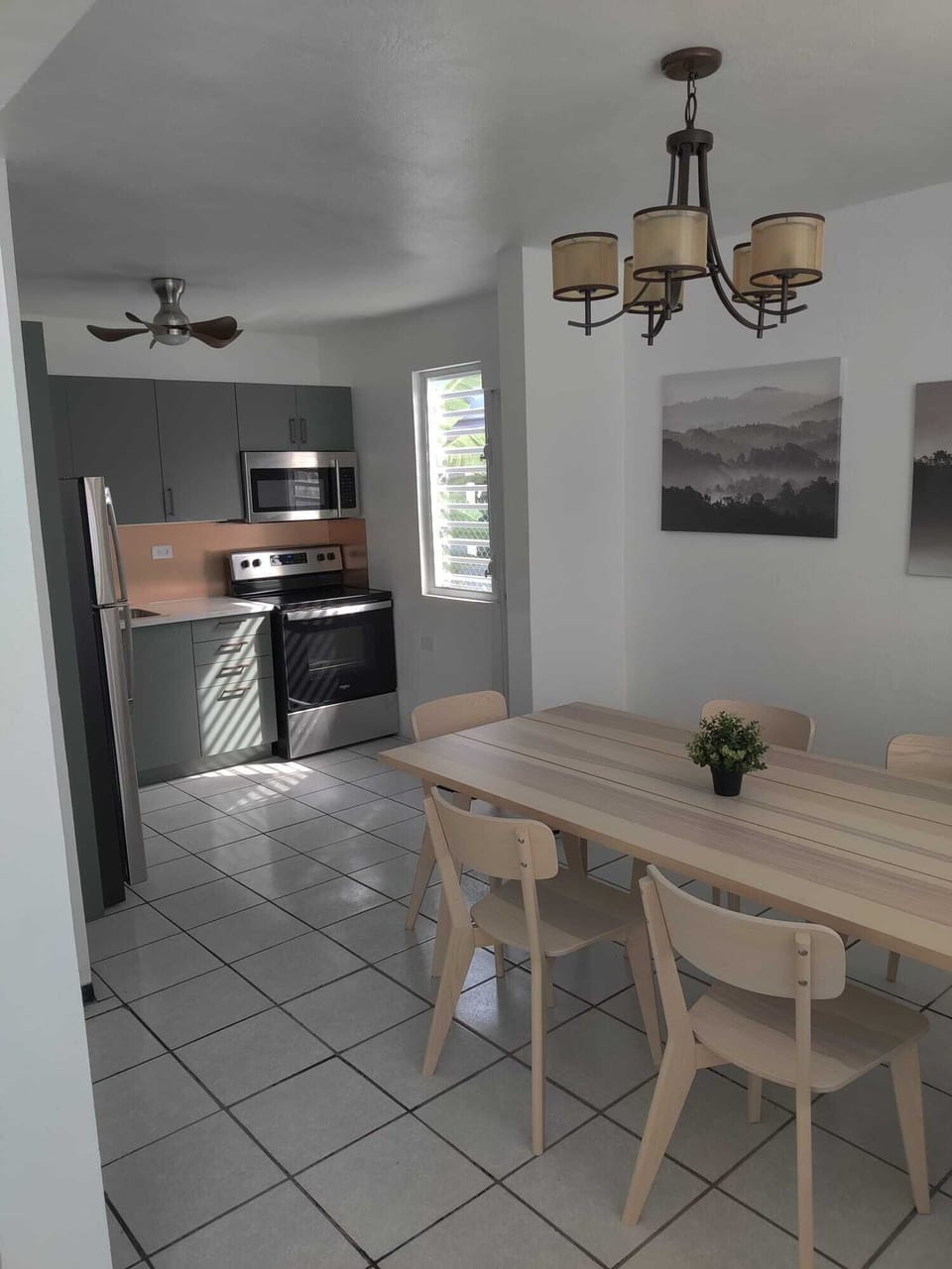 Dining room and kitchen