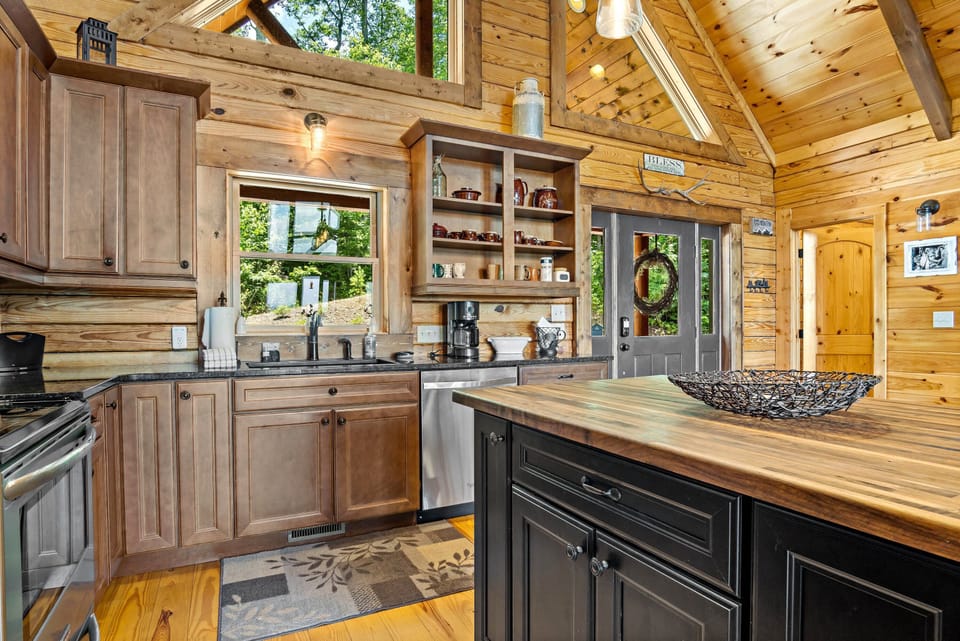 The main entrance leads into the kitchen.