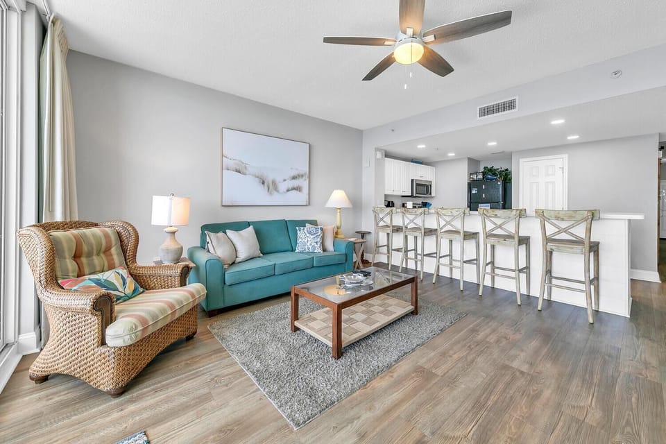 Condo, 1 King Bed with Sofa bed (Majestic Beach Towers 1-2205) | Living area | TV