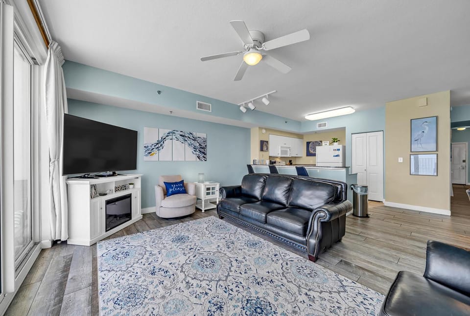 Condo, 1 King Bed with Sofa bed (Shores of Panama 1802) | Living area | TV