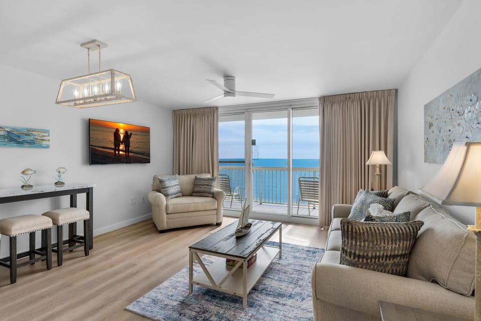 Condo, 1 King Bed with Sofa bed (Pelican Beach Resort 1207) | Living area | TV