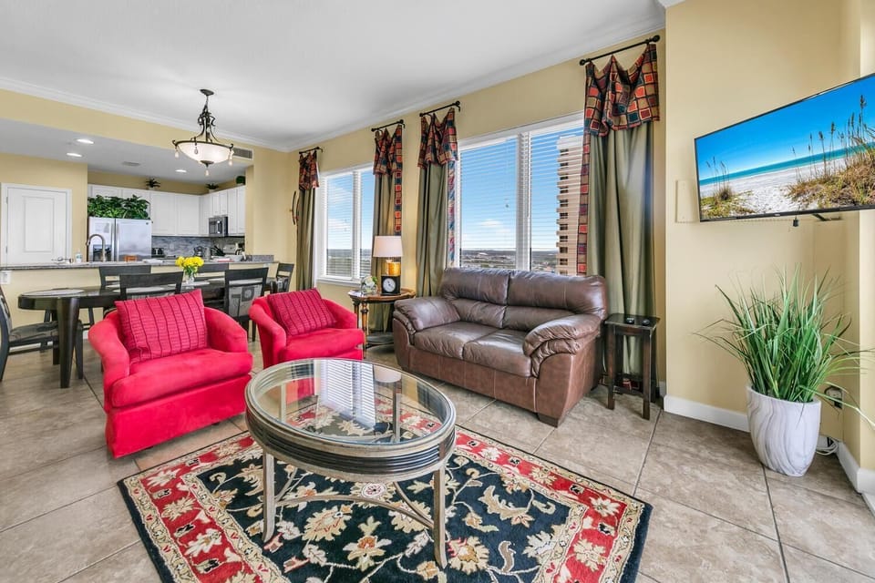 Condo, Multiple Beds (Grandview East 1401) | Living area | TV