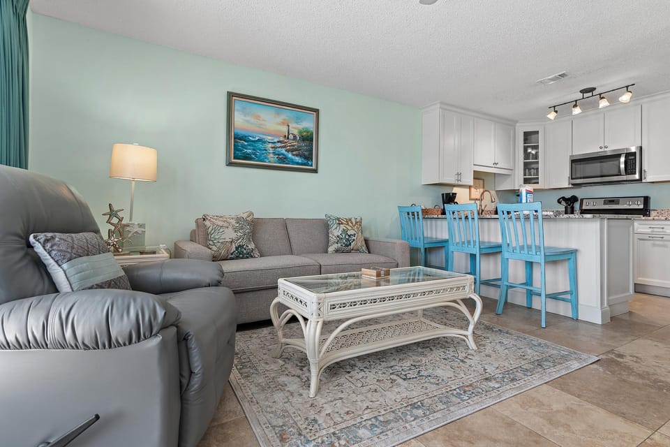 Condo, 1 Queen Bed with Sofa bed (Grand Caribbean East 105) | Living area | TV